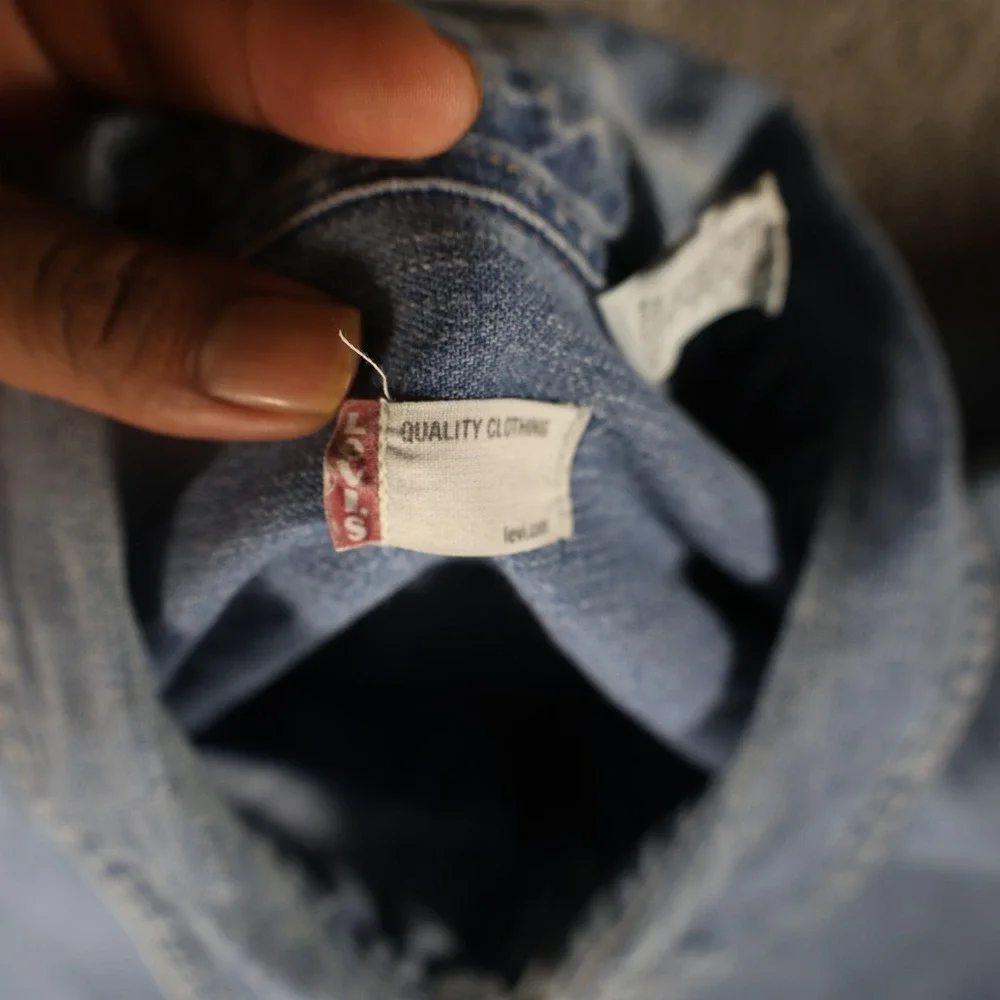 Vintage 2003 Levi's Denim Shirt Men's XXL Light Wash Red Tab Y2K